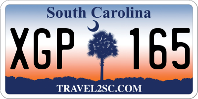 SC license plate XGP165