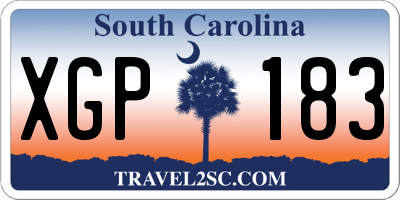 SC license plate XGP183