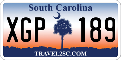 SC license plate XGP189