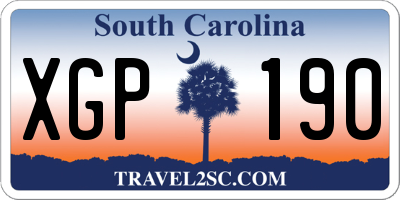 SC license plate XGP190