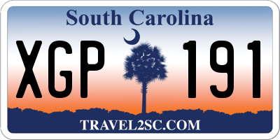 SC license plate XGP191