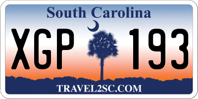 SC license plate XGP193
