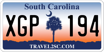 SC license plate XGP194