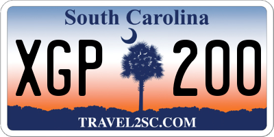 SC license plate XGP200