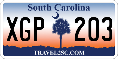 SC license plate XGP203