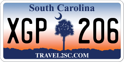 SC license plate XGP206