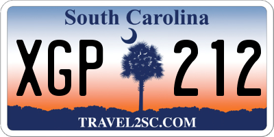 SC license plate XGP212