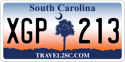SC license plate XGP213