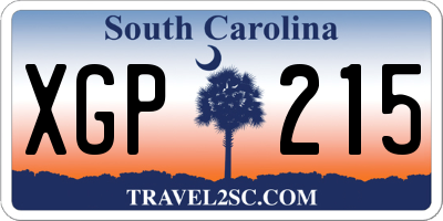 SC license plate XGP215