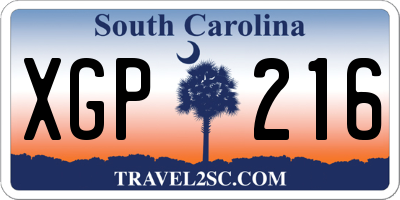 SC license plate XGP216