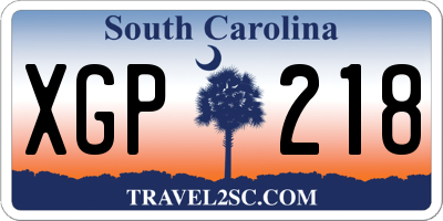 SC license plate XGP218