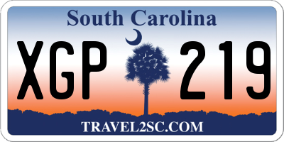 SC license plate XGP219