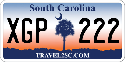 SC license plate XGP222