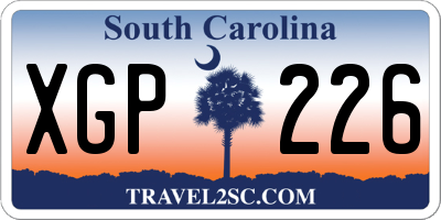 SC license plate XGP226