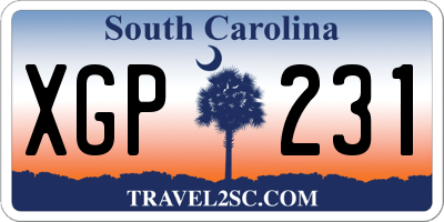 SC license plate XGP231