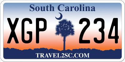 SC license plate XGP234