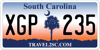 SC license plate XGP235