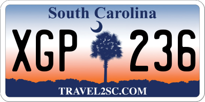 SC license plate XGP236