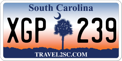 SC license plate XGP239