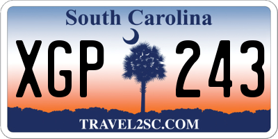 SC license plate XGP243