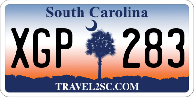 SC license plate XGP283