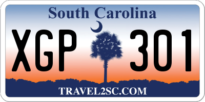 SC license plate XGP301
