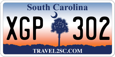 SC license plate XGP302