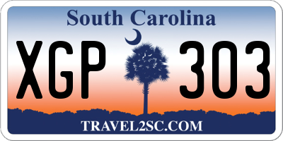 SC license plate XGP303