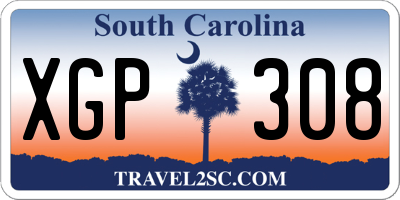 SC license plate XGP308