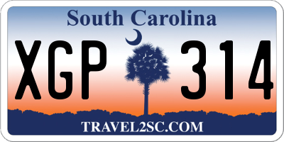 SC license plate XGP314