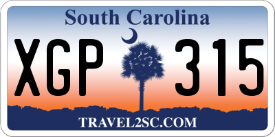 SC license plate XGP315