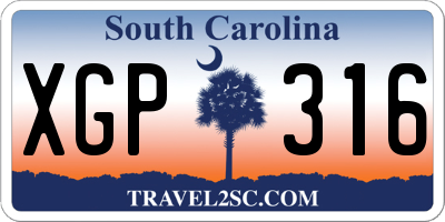 SC license plate XGP316