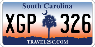 SC license plate XGP326