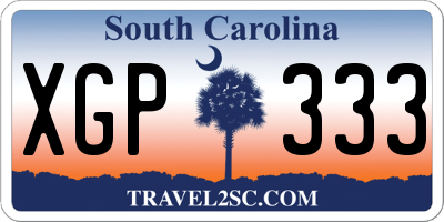 SC license plate XGP333