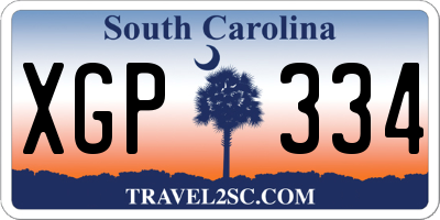 SC license plate XGP334