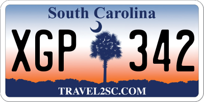 SC license plate XGP342
