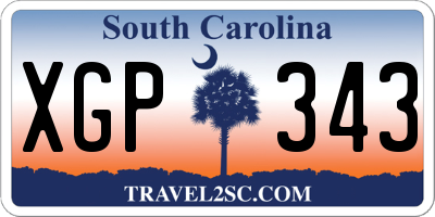 SC license plate XGP343
