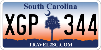 SC license plate XGP344