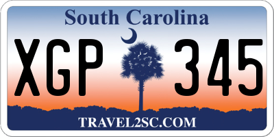 SC license plate XGP345