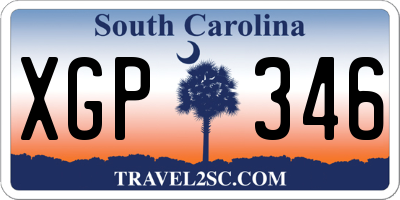 SC license plate XGP346