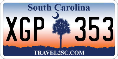SC license plate XGP353