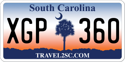 SC license plate XGP360