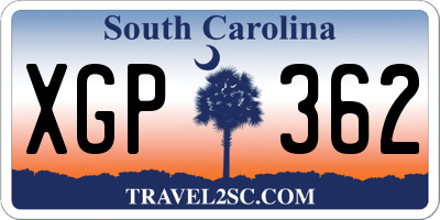 SC license plate XGP362