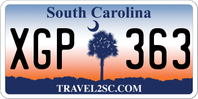 SC license plate XGP363