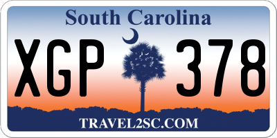 SC license plate XGP378