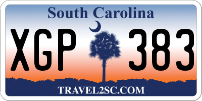 SC license plate XGP383
