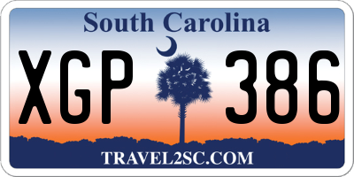 SC license plate XGP386
