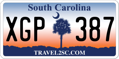 SC license plate XGP387