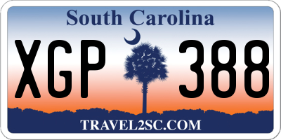 SC license plate XGP388