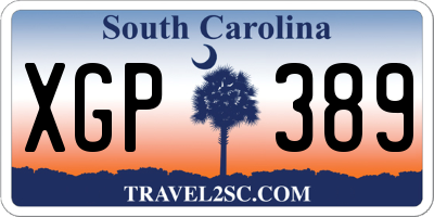 SC license plate XGP389